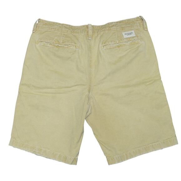 Abercrombie & Fitch Men’s Khaki Chino Shorts Size 32 Casual Flat Front - Picture 3 of 7